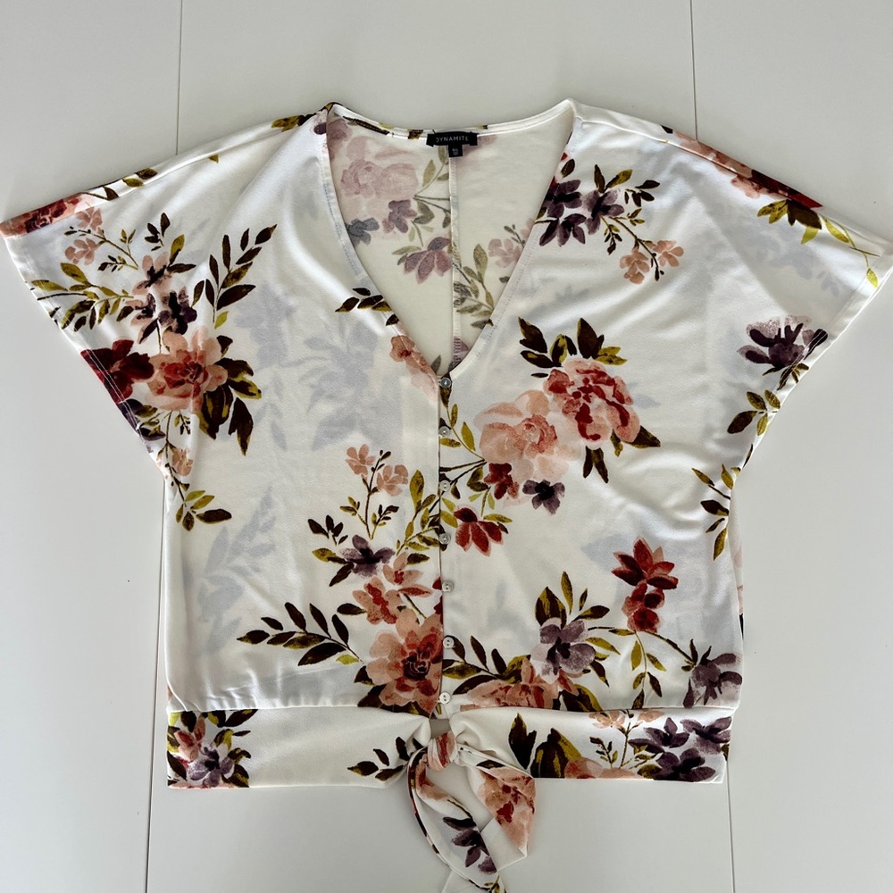 Floral Tie-Front Top